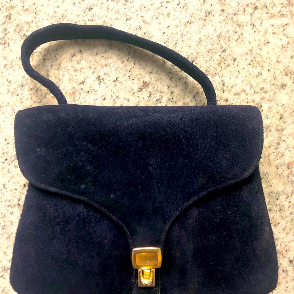 VINTAGE LUCA LUCA Blue Suede Purse